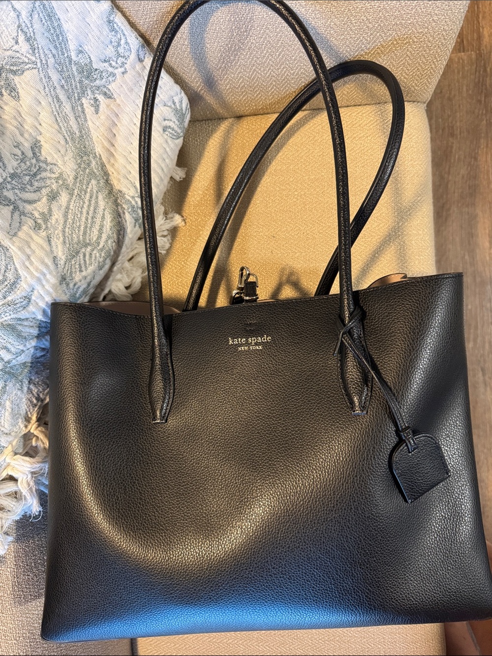 kate spade Black Pebbled Leather Tote